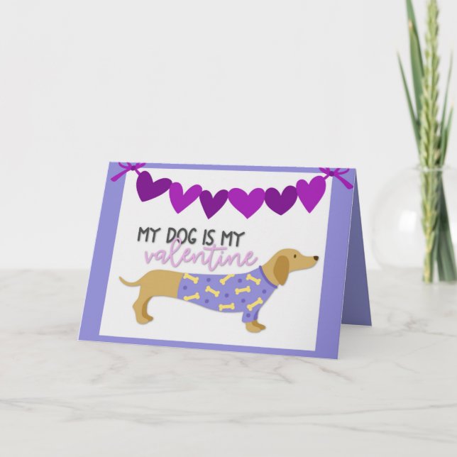 Cartes Pour Fêtes Annuelles Dachshund Chien mignon Funny Purple Texte Personna (Devant)