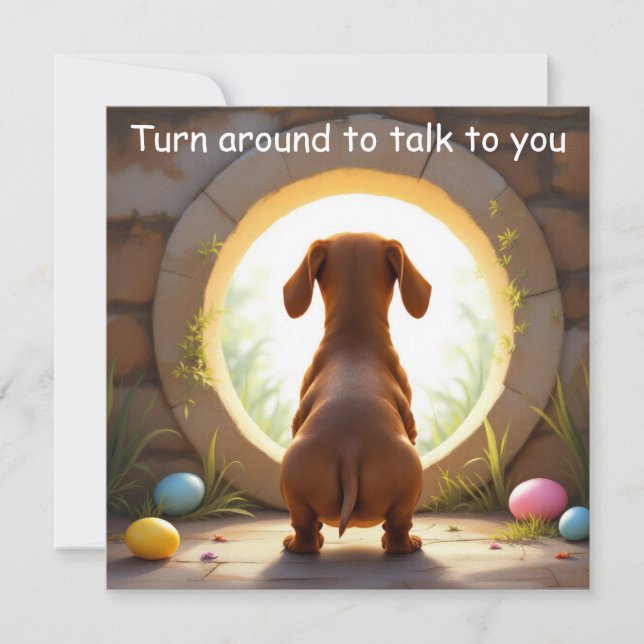 Cartes Pour Fêtes Annuelles Dachshund chien - Pâques (Devant)