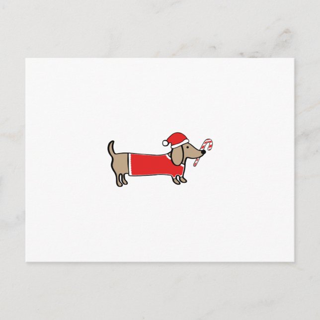 Cartes Pour Fêtes Annuelles Dachshund de Noël (Devant)