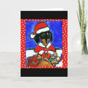 Cartes Pour Fêtes Annuelles Dachshund de Noël
