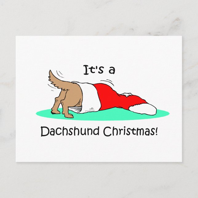 Cartes Pour Fêtes Annuelles Dachshund de Noël drôle (Devant)