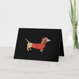Cartes Pour Fêtes Annuelles Dachshund de Noël Weiner Doxie en Chien