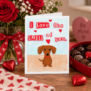 Cartes Pour Fêtes Annuelles Dachshund drôle d'amour Saint-Valentin Chien migno