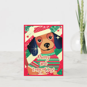 Cartes Pour Fêtes Annuelles Dachshund Drôle Festif Mignon Doxie Noël