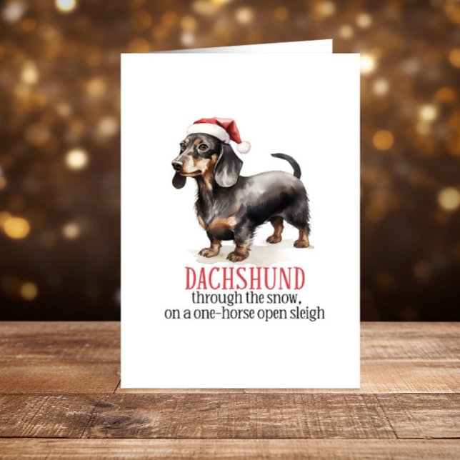 Cartes Pour Fêtes Annuelles Dachshund drôle Noël Joyeux Fêtes (Créateur téléchargé)