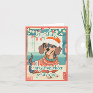 Cartes Pour Fêtes Annuelles Dachshund Drôle Vintage Mignon Doxie Noël