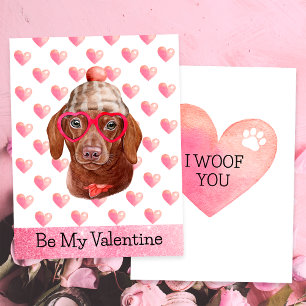 Cartes Pour Fêtes Annuelles Dachshund je t'aime Chien Saint-Valentin