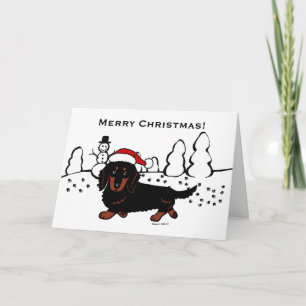 Cartes Pour Fêtes Annuelles Dachshund Long Haired Black et Tan
