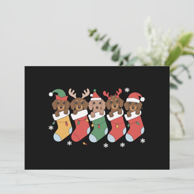 Cartes Pour Fêtes Annuelles Dachshund Maman Noël Amoureux des chiens cadeau No (Debout devant)