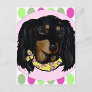 Cartes Pour Fêtes Annuelles Dachshund noir de Pâques
