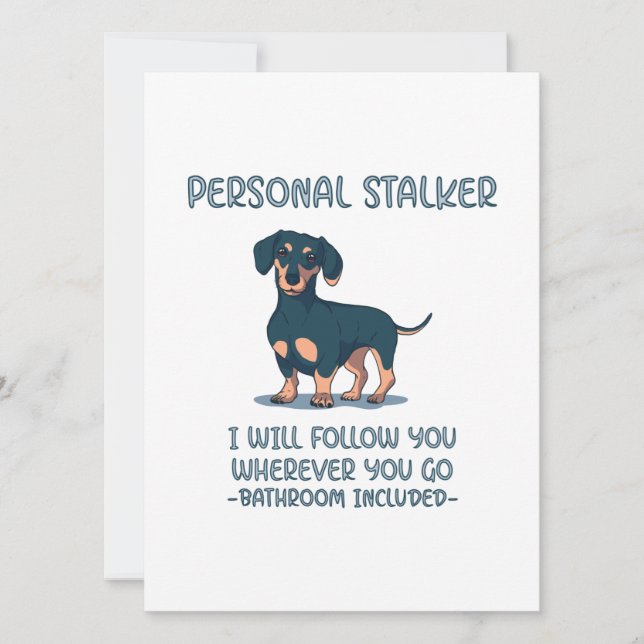 Cartes Pour Fêtes Annuelles Dachshund Personal Stalker (Devant)