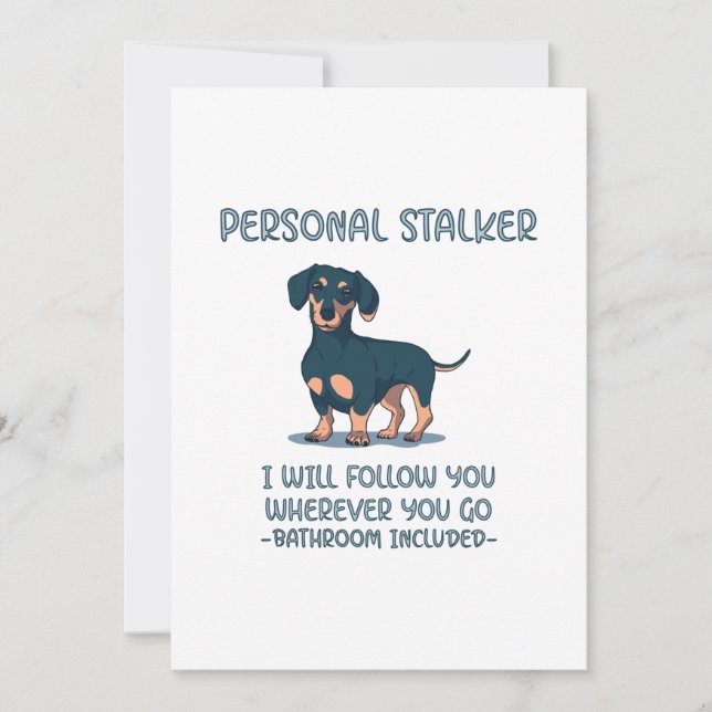 Cartes Pour Fêtes Annuelles Dachshund Personal Stalker (Devant)