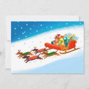 Cartes Pour Fêtes Annuelles dachshund sled ride