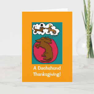 Cartes Pour Fêtes Annuelles Dachshund Thanksgiving