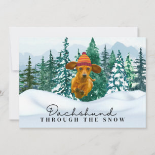 Cartes Pour Fêtes Annuelles Dachshund Trough Snow Christmas Fun Dog
