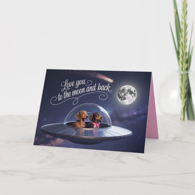 Cartes Pour Fêtes Annuelles Dachshund Valentine Card (Devant)