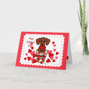 Cartes Pour Fêtes Annuelles Dachshund Valentine Caricature