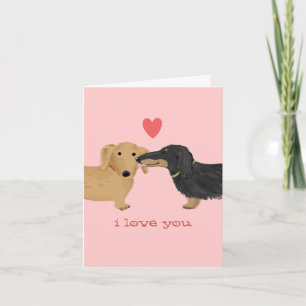 Cartes Pour Fêtes Annuelles Dachshund Valentine Kiss Cute Dogs Saint Valentin