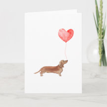 Dachshund Valentines Card, Chien Valentines