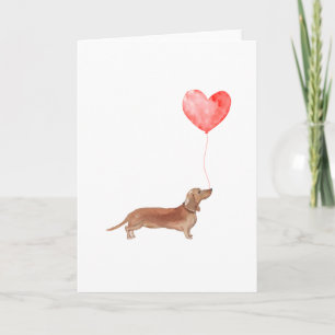 Cartes Pour Fêtes Annuelles Dachshund Valentines Card, Chien Valentines