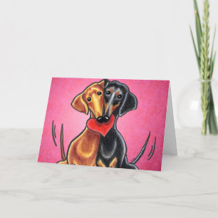Cartes Pour Fêtes Annuelles Dachshunds in Love Off-Leash Art™ personnalisé