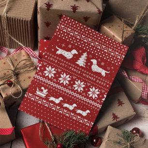 Cartes Pour Fêtes Annuelles Dachshunds Noël Sweater Motif vacances Noël
