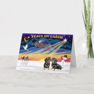 Cartes Pour Fêtes Annuelles Dachshunds noirs XmasSunrise-2
