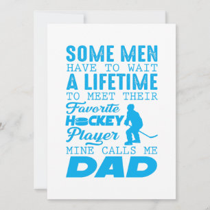 Cartes Pour Fêtes Annuelles Dad Meet Favorite Hockey Player Son Daughter