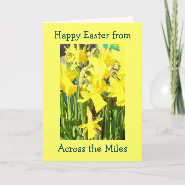 Cartes Pour Fêtes Annuelles Daffodiles De Pâques Sur Les Miles (Devant)