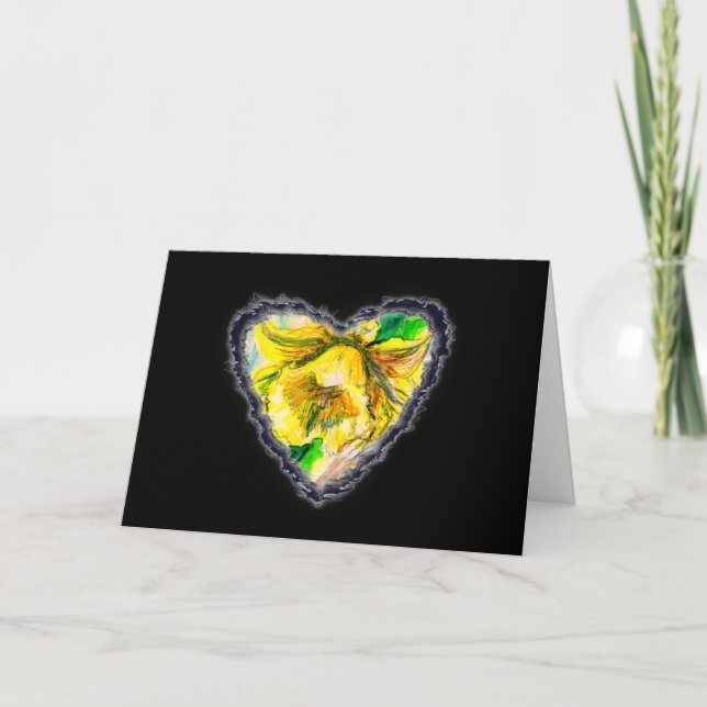 Cartes Pour Fêtes Annuelles Daffodique Coeur Valentine Love Romance Card (Devant)