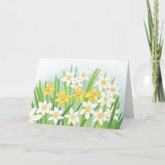 Cartes Pour Fêtes Annuelles Daffodiques du printemps Pâques (Devant)