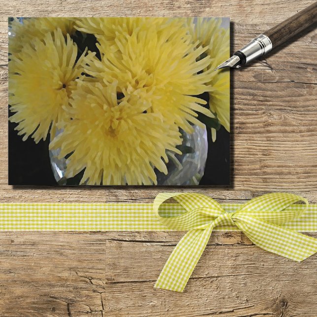 Cartes Pour Fêtes Annuelles dahlias jaunes -peinture (Créateur téléchargé)