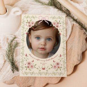 Cartes Pour Fêtes Annuelles Dainty Floral Photo de Noël