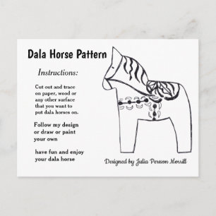 Cartes Pour Fêtes Annuelles Dala Horse Motif à partager