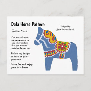 Cartes Pour Fêtes Annuelles Dala Horse Motif à partager