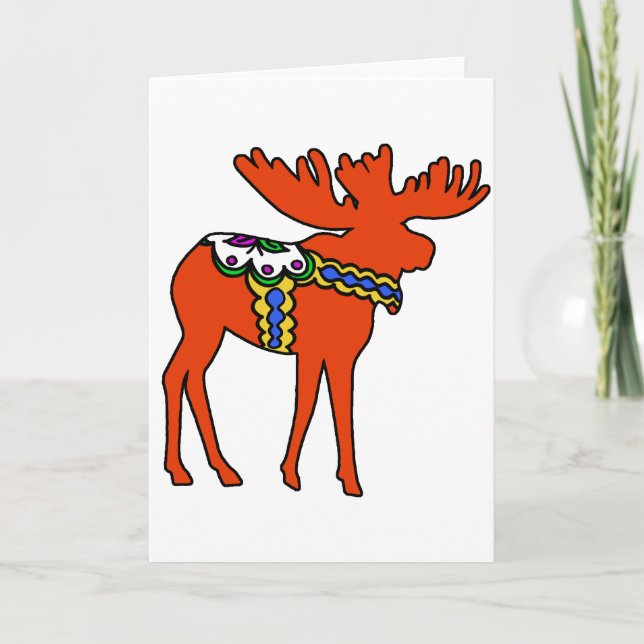 Cartes Pour Fêtes Annuelles Dala Moose (Devant)