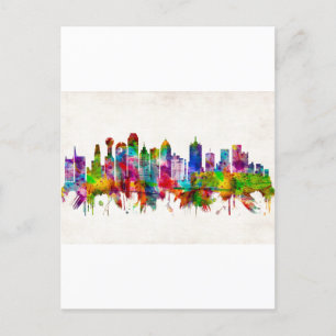 Cartes Pour Fêtes Annuelles Dallas Texas Skyline