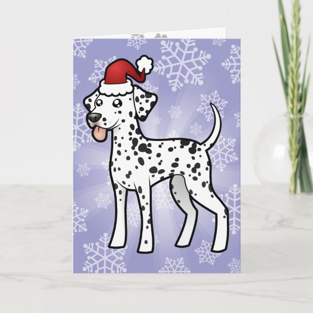 Cartes Pour Fêtes Annuelles Dalmate de Noël (Devant)