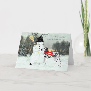 Cartes Pour Fêtes Annuelles Dalmatie en neige hivernale