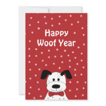 Dalmatien avec un nœud papillon 'Bonne année Wouf'