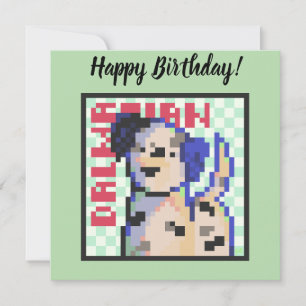 Cartes Pour Fêtes Annuelles Dalmatien, dalmatiër, Pixel Art, pixelart