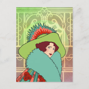 Cartes Pour Fêtes Annuelles Dame Art déco - GINELLE : Le passé de Noël