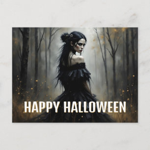 Cartes Pour Fêtes Annuelles Dame Mystique dans une sombre forêt d'Halloween