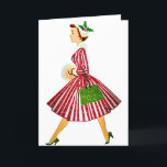Cartes Pour Fêtes Annuelles dame vintage de Noël<br><div class="desc">" dame vintage de Noël ",  "Noël vintage",  "Noël de cru",  "rétro Noël",  "Noël des années 1950",  pin-up de Noël" "de Noël laid" "de Noël" de rockabilly "Noël des années 1950",  ",  "goupille de Noël", </div>