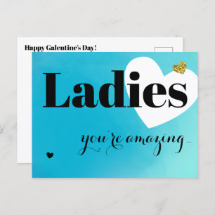 Cartes Pour Fêtes Annuelles Dames Blue Galentine's Day