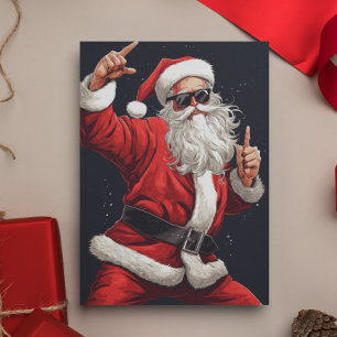 Cartes Pour Fêtes Annuelles Dancing Rocker Père Noël