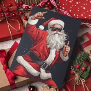 Cartes Pour Fêtes Annuelles Dancing Rocker Père Noël