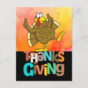 Cartes Pour Fêtes Annuelles Dancing Turkey Thanksgiving humoristique
