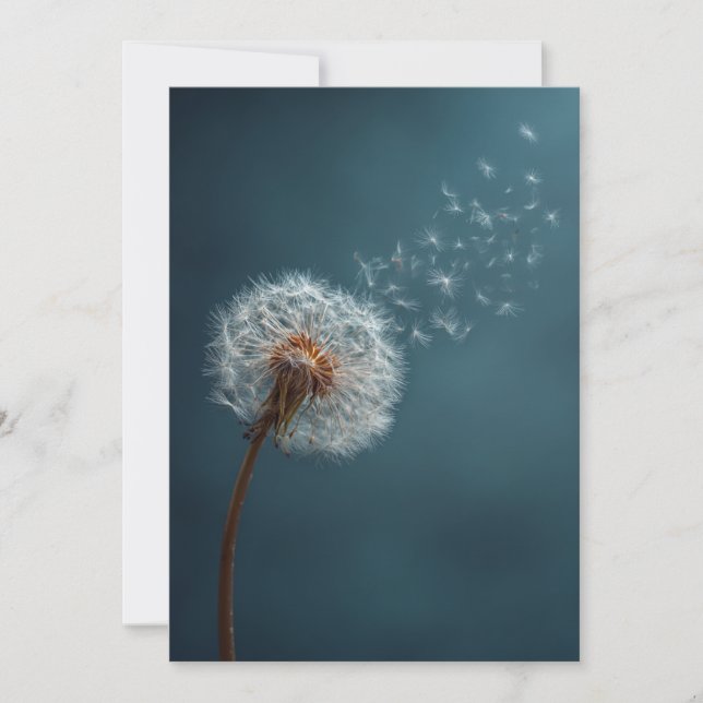 Cartes Pour Fêtes Annuelles Dandelion Greeting Card on a Blue Background  (Devant)