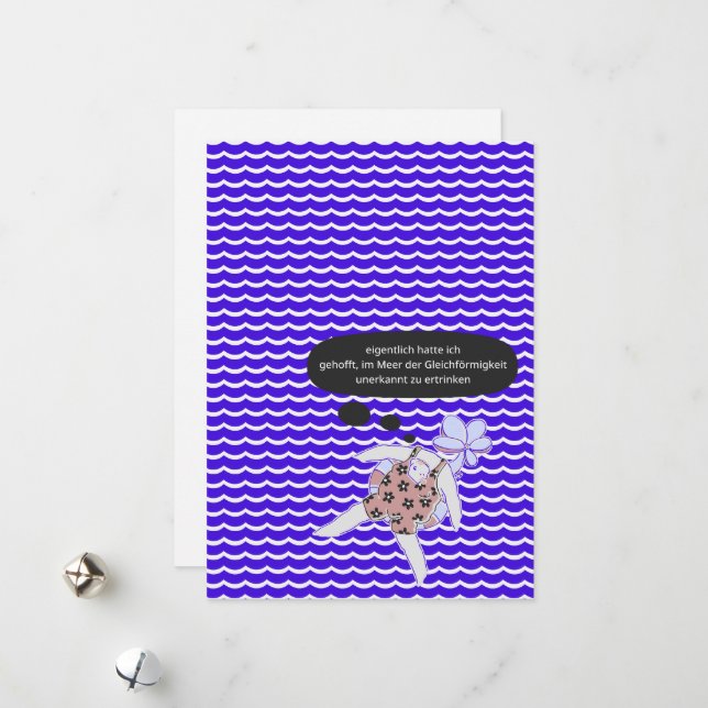 Cartes Pour Fêtes Annuelles Dans la mer d'uniformité (Devant/Arrière en situation)